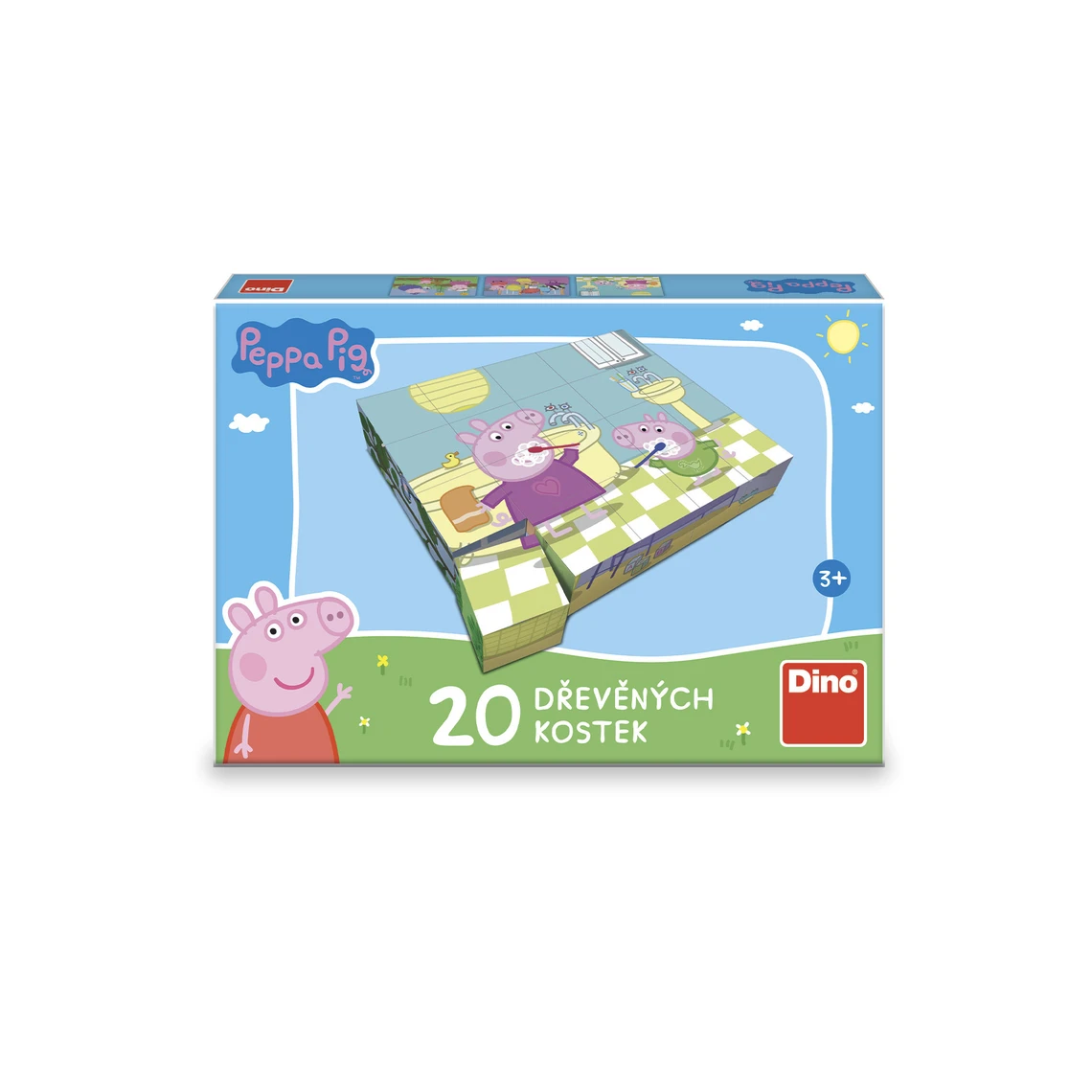 Dřevěné kostky Peppa Pig: Veselý den – 20 kostek - slide 1