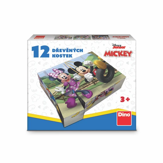 Dřevěné licenční kostky Mickey Mouse – 12 kostek - slide 1