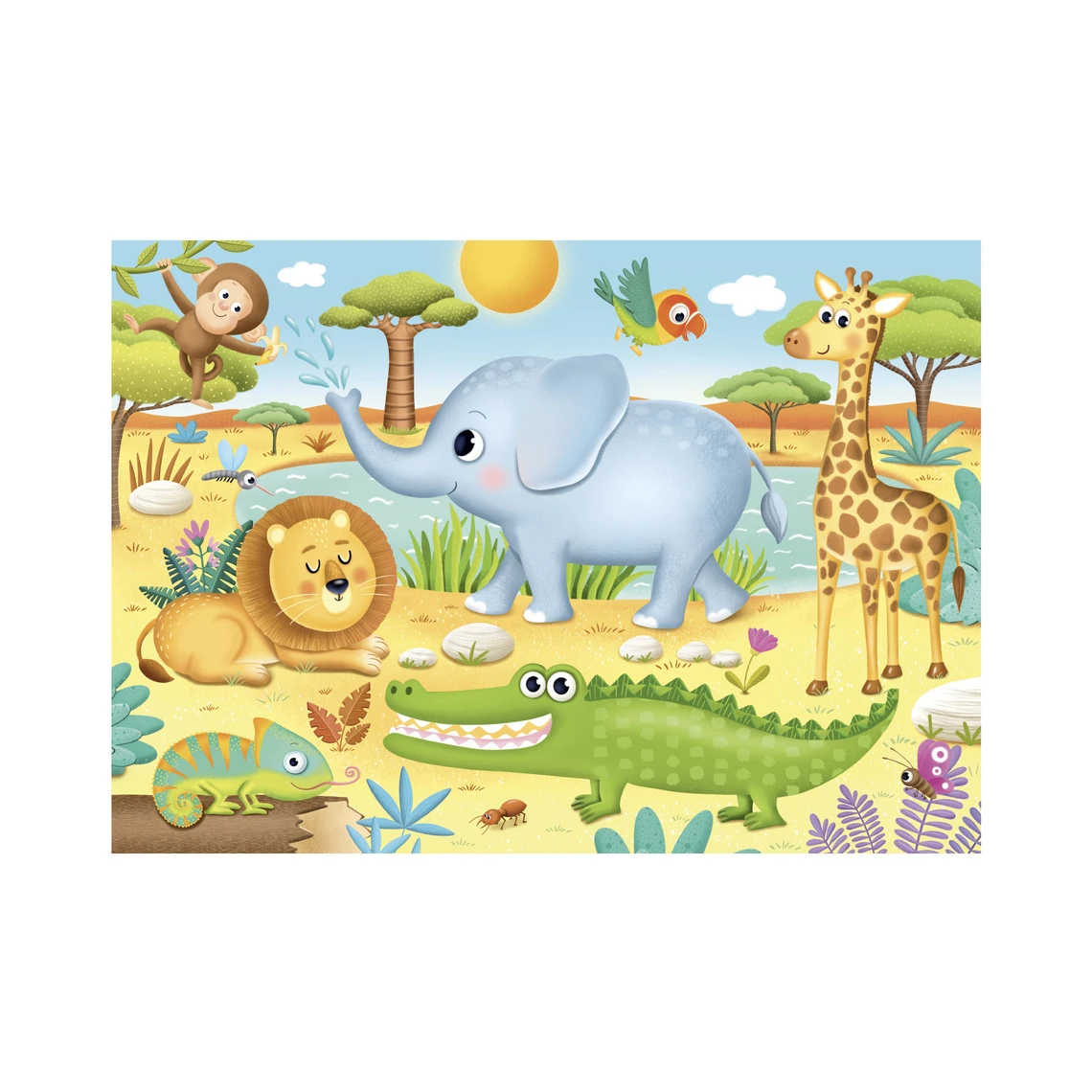 První hraní: Africká zvířátka 15 maxi Puzzle - slide 4
