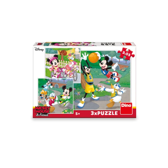 Puzzle Mickey a Minnie sportovci 3x55 dílků - slide 1