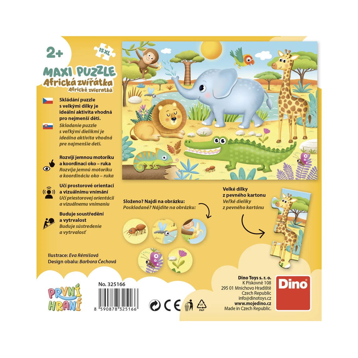 První hraní: Africká zvířátka 15 maxi Puzzle - slide 3