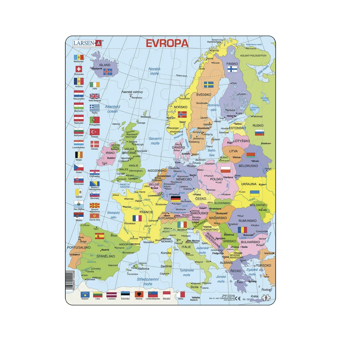 Evropa politická mapa - Vzdělávací puzzle - slide 0