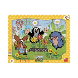 Puzzle Krteček zahradník 12 dílků deskové tvary