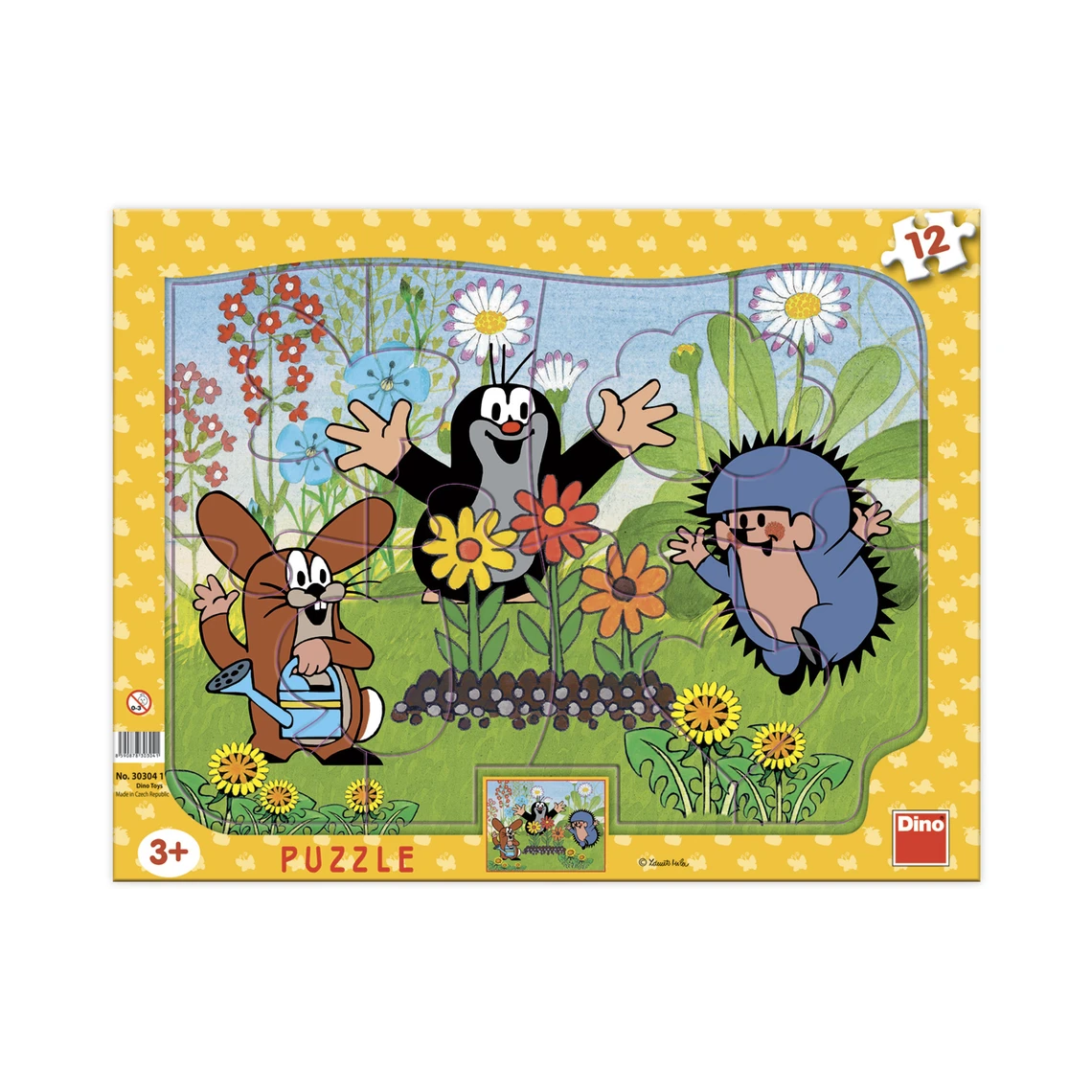 Puzzle Krteček zahradník 12 dílků deskové tvary - slide 0