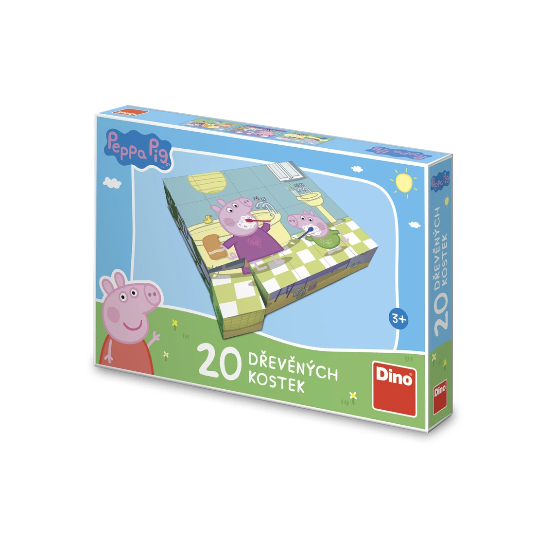 Dřevěné kostky Peppa Pig: Veselý den – 20 kostek - slide 0