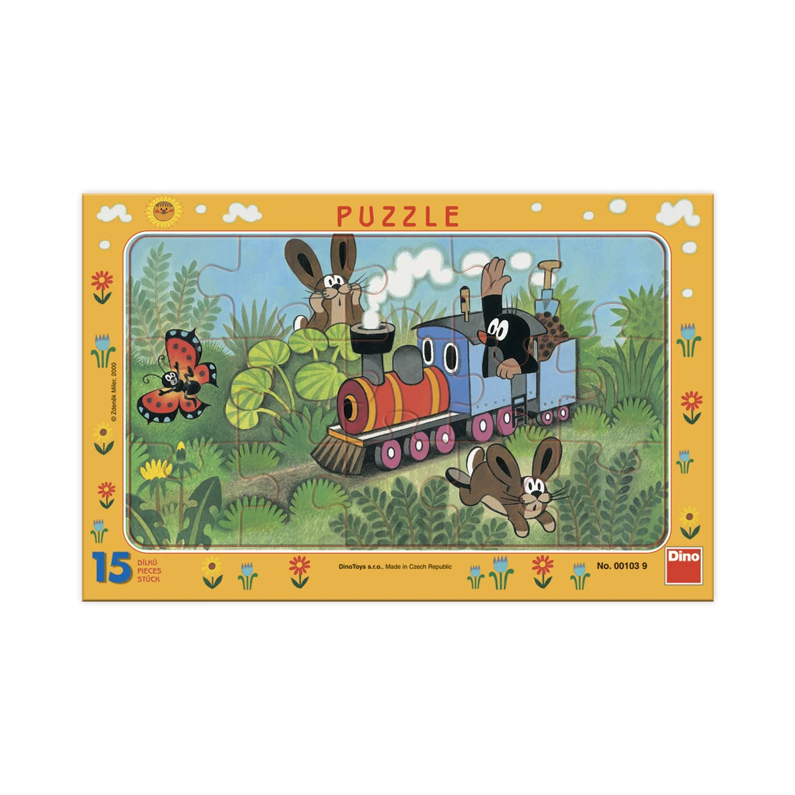 Puzzle Krtek a lokomotiva 15 dílků deskové - slide 0