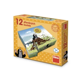 Dřevěné licenční kostky Krtkův rok – 12 kostek