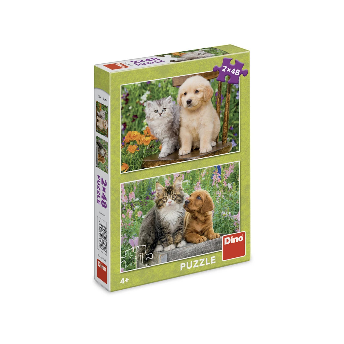 Puzzle Pejsek a kočička na zahradě 2x48 dílků - slide 2