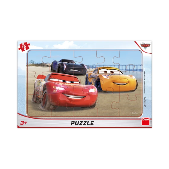 Puzzle Cars 3: Blesk s konturou 25 dílků deskové - slide 0