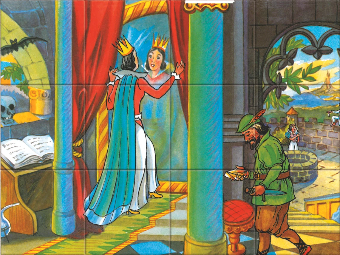 Dřevěné kostky Sněhurka – 12 kostek - slide 8