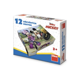 Dřevěné licenční kostky Mickey Mouse – 12 kostek