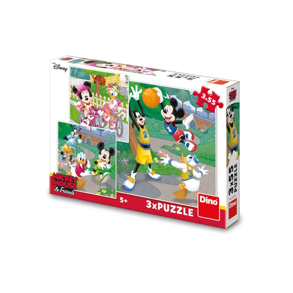 Puzzle Mickey a Minnie sportovci 3x55 dílků - slide 0