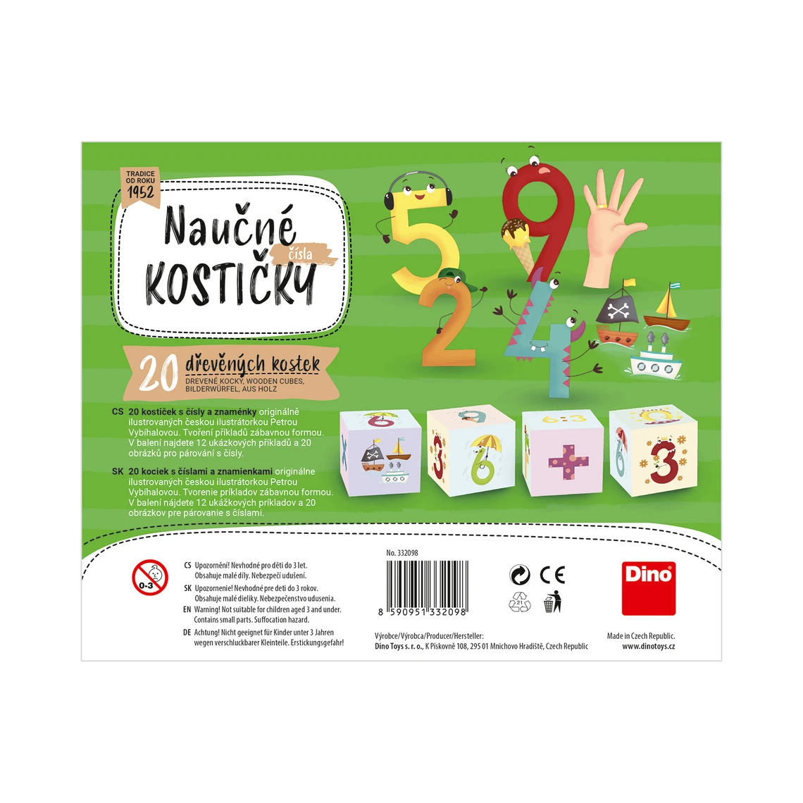 Dřevěné kostky Čísla – 20 kostek - slide 3
