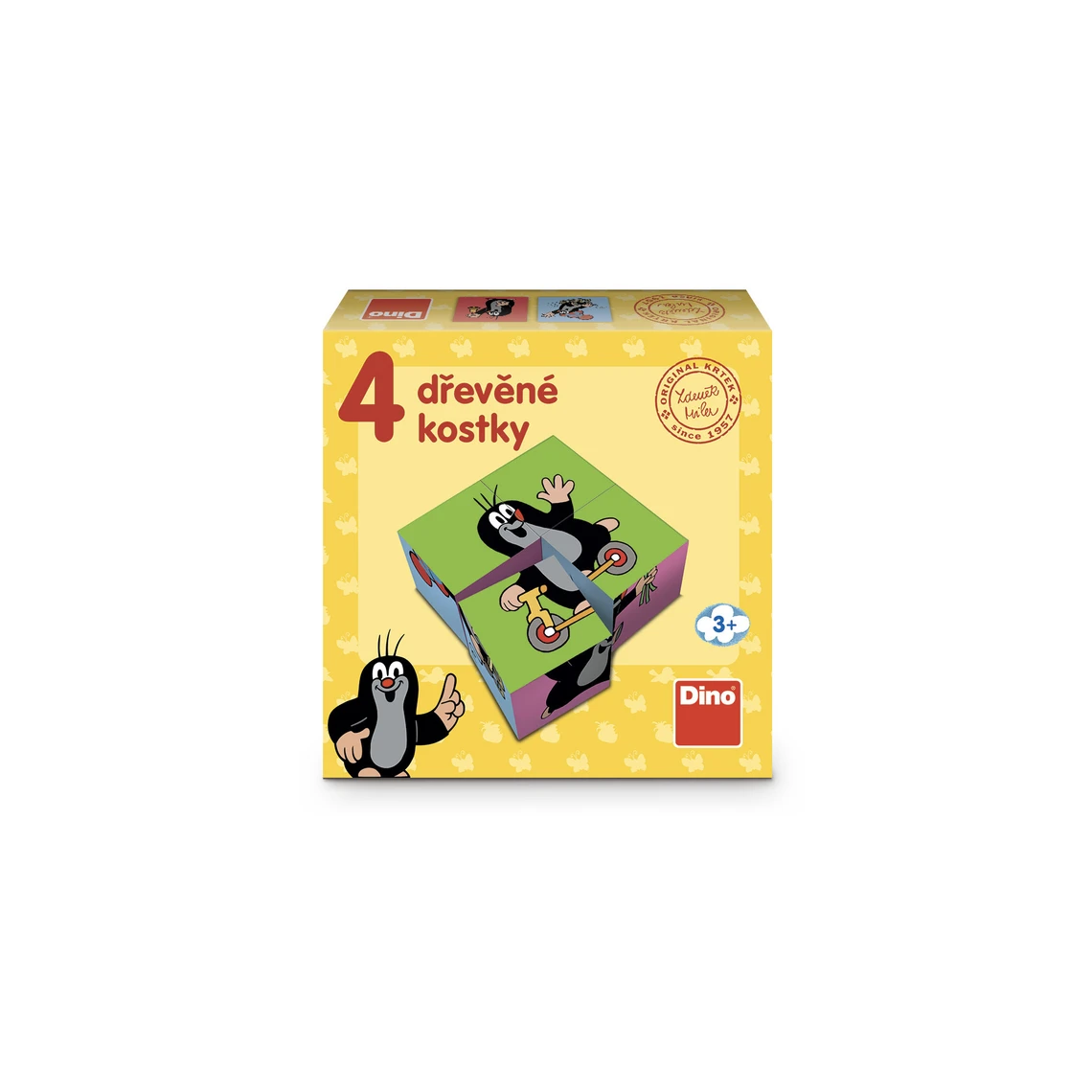 Dřevěné licenční kostky Krteček - 4 kostičky - slide 1