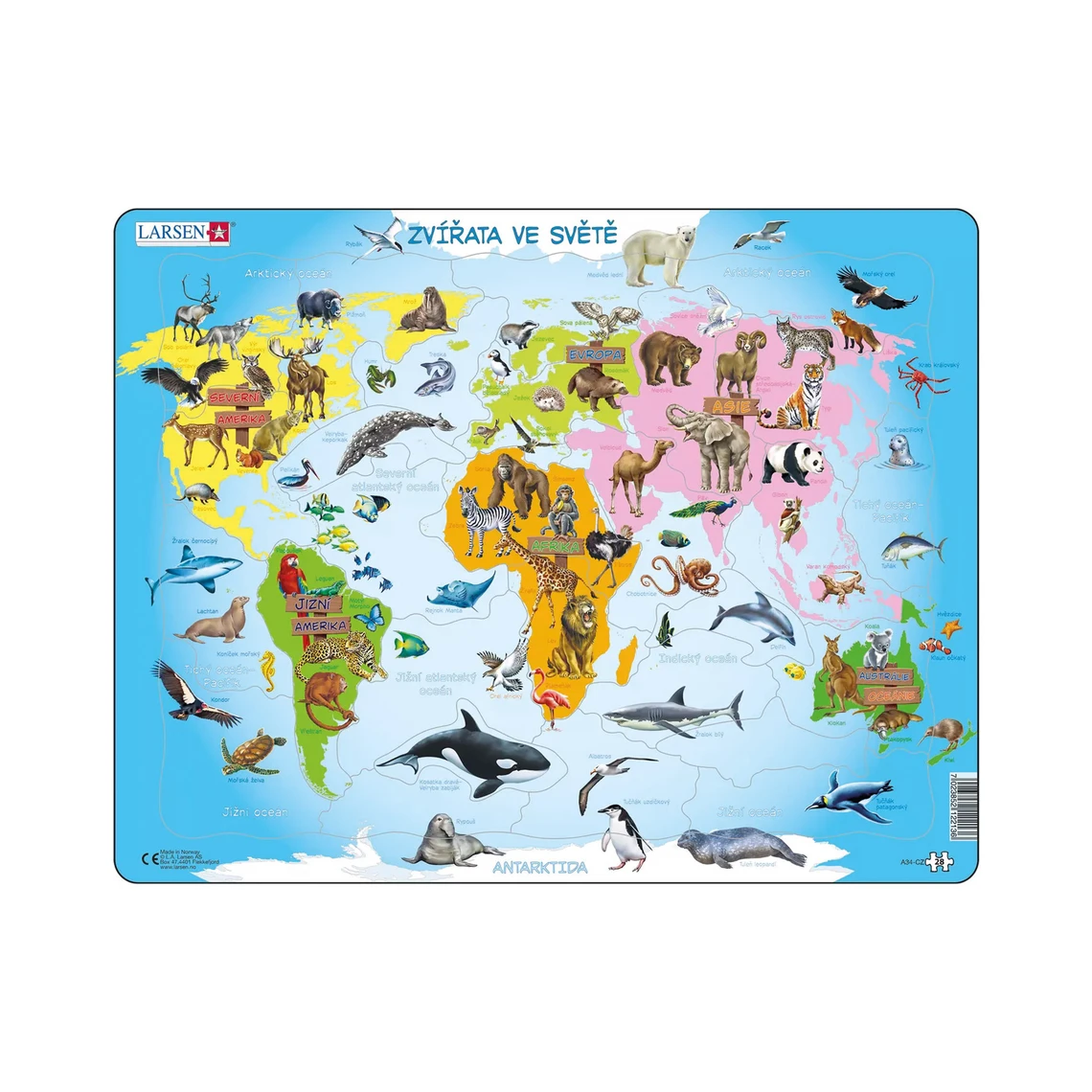 Zvířata ve světě - Vzdělávací puzzle - slide 0