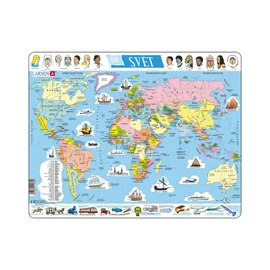 Svět politická mapa - Vzdělávací puzzle