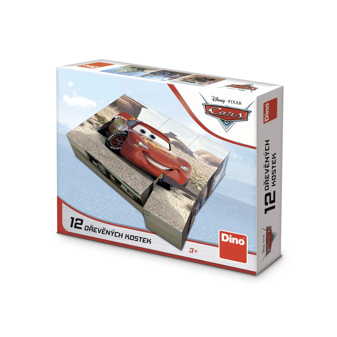 Dřevěné licenční kostky Cars: Jízda – 12 kostek - slide 0