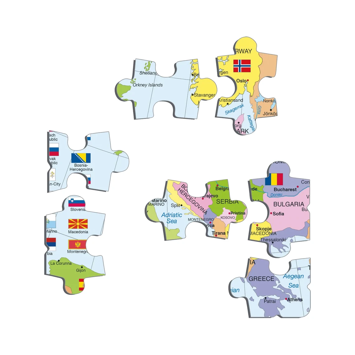 Evropa politická mapa - Vzdělávací puzzle - slide 1