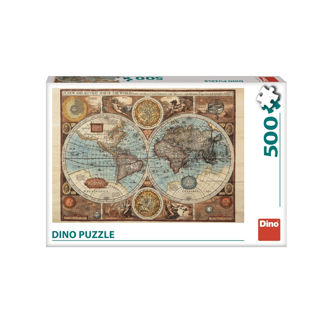 Puzzle Mapa světa z roku 1626 500 dílků - slide 1