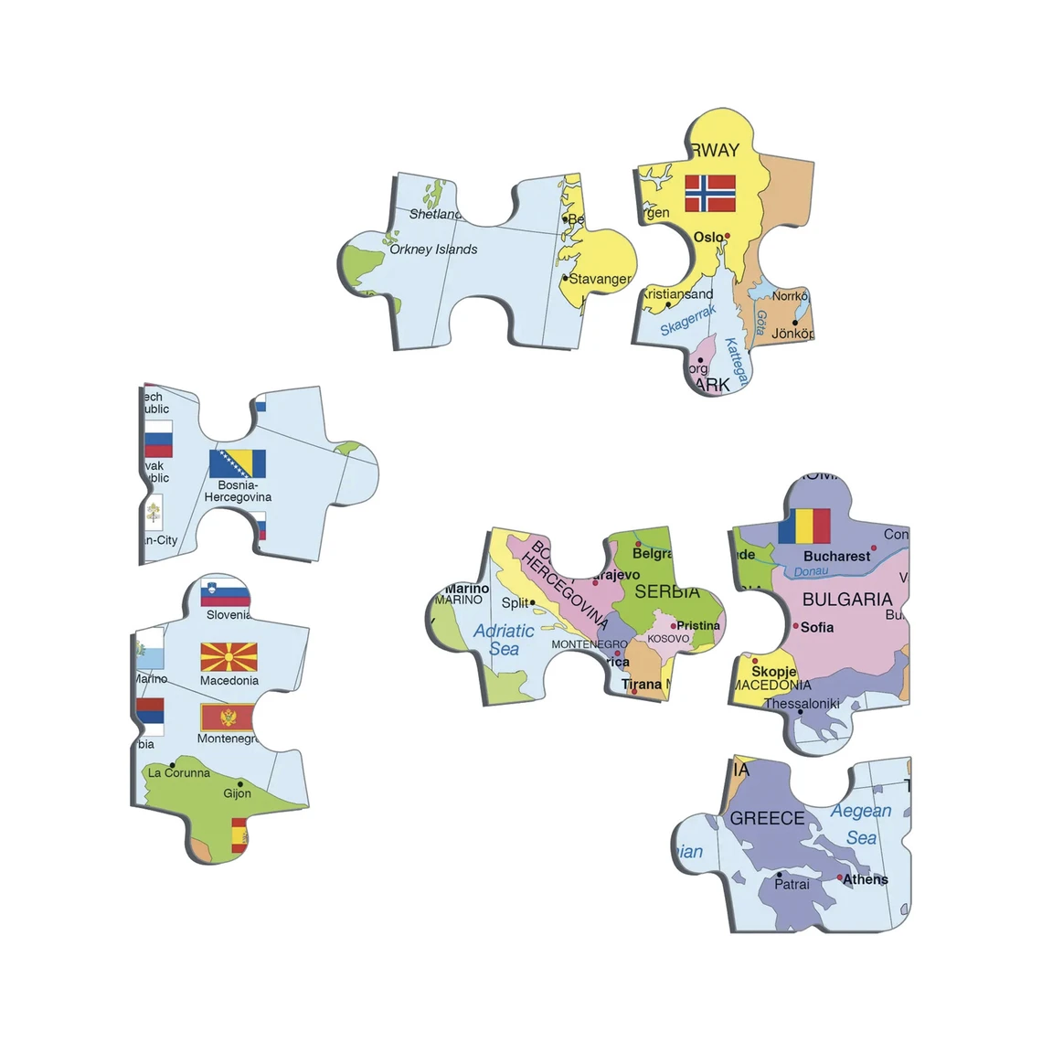 Evropa politická mapa - Vzdělávací puzzle - slide 1