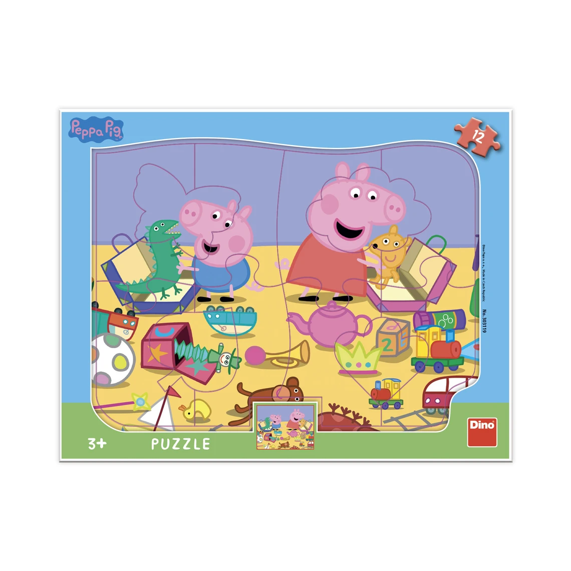 Puzzle Peppa Pig si hraje 12 dílků deskové tvary - slide 0