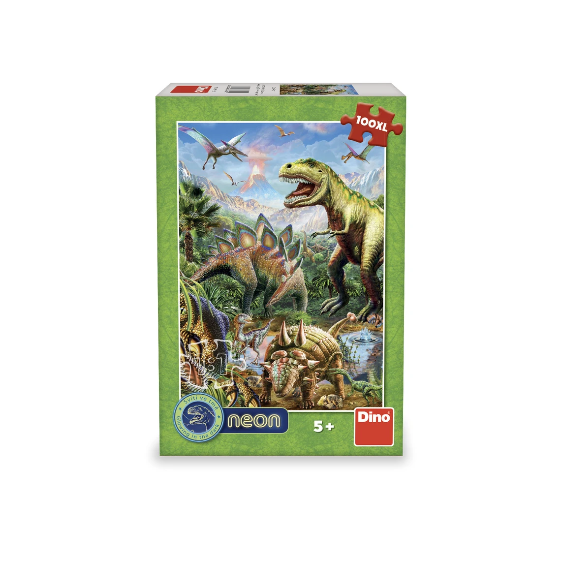 Puzzle Svítící svět dinosaurů 100 xl dílků neon - slide 1