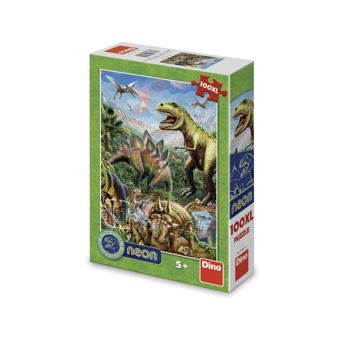 Puzzle Svítící svět dinosaurů 100 xl dílků neon - slide 0