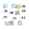 Evropa mapa / vlajky - Vzdělávací puzzle - slide 1