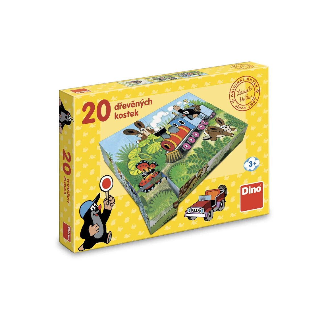 Dřevěné kostky Krtek a doprava – 20 kostek - slide 2