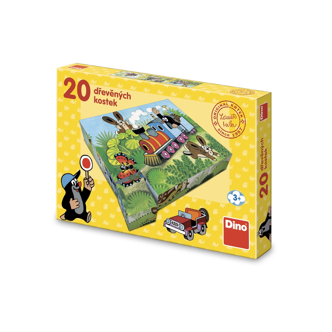 Dřevěné kostky Krtek a doprava – 20 kostek - slide 0