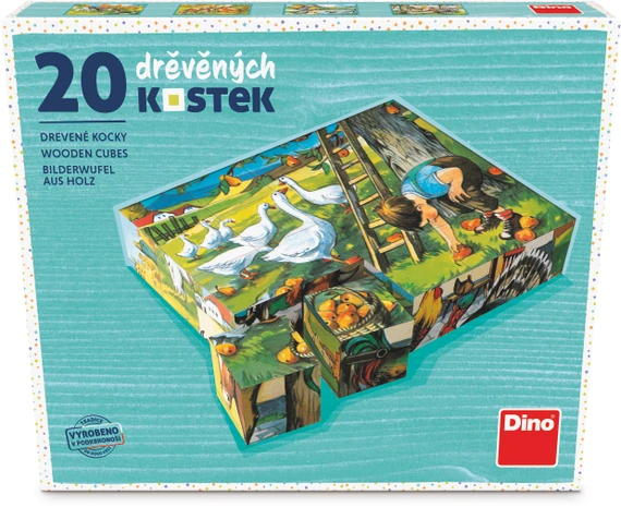 Dřevěné kostky Na statku – 20 kostek - slide 1