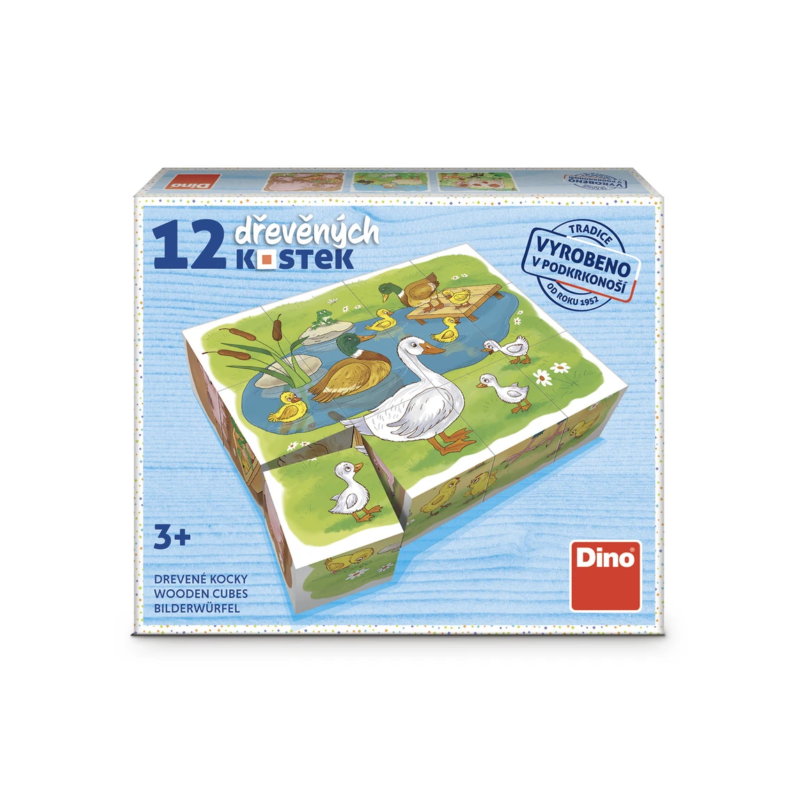 Dřevěné kostky Na farmě – 12 kostek - slide 1