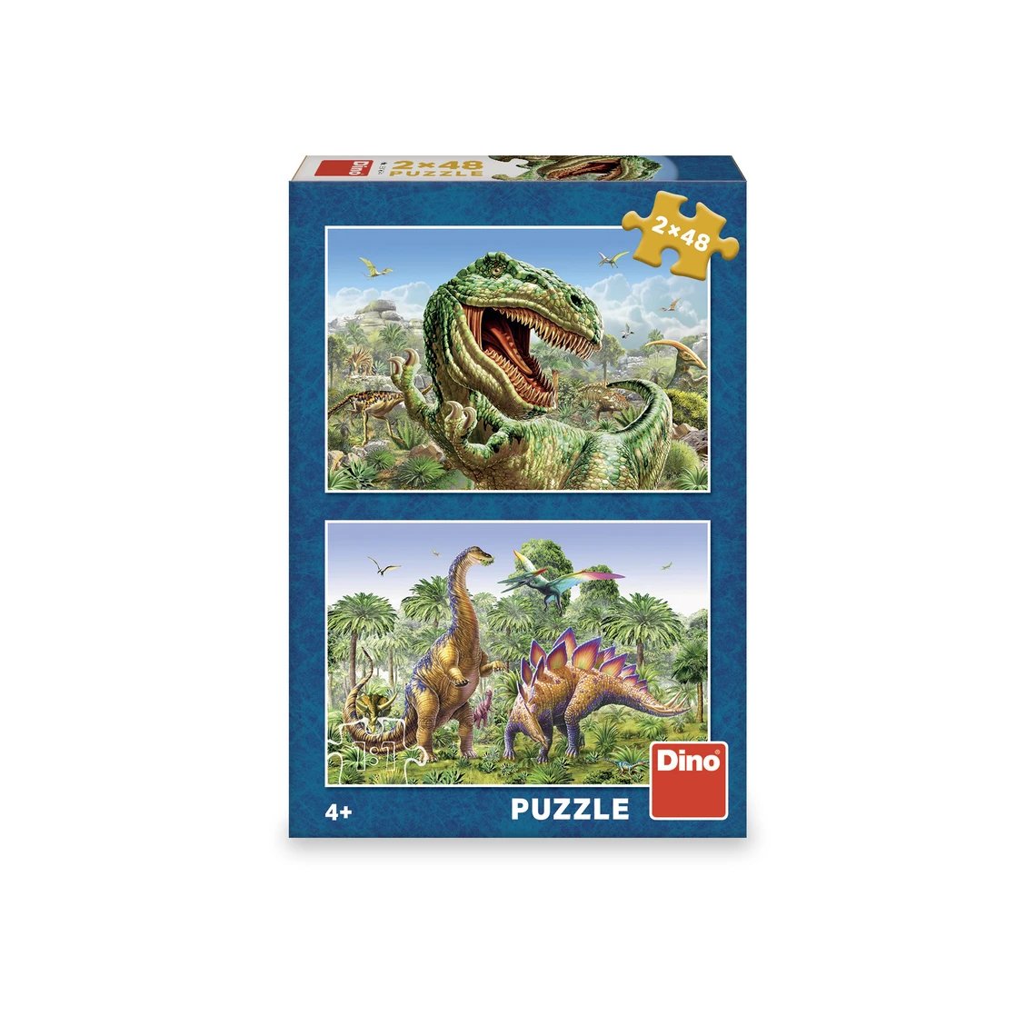 Puzzle Souboj dinosaurů 2x48 dílků - slide 1