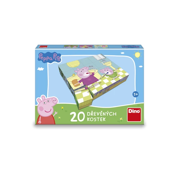 Dřevěné kostky Peppa Pig: Veselý den – 20 kostek - slide 1