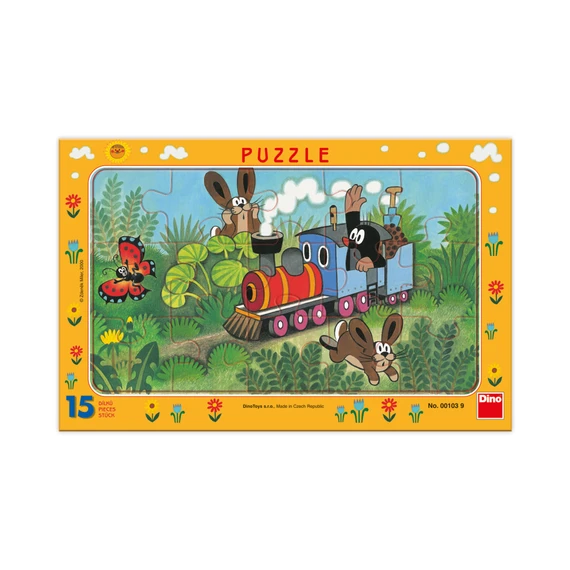 Puzzle Krtek a lokomotiva 15 dílků deskové - slide 0