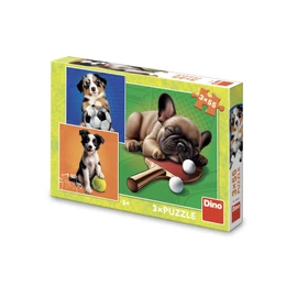 Puzzle Psí sportovci 3x55 dílků