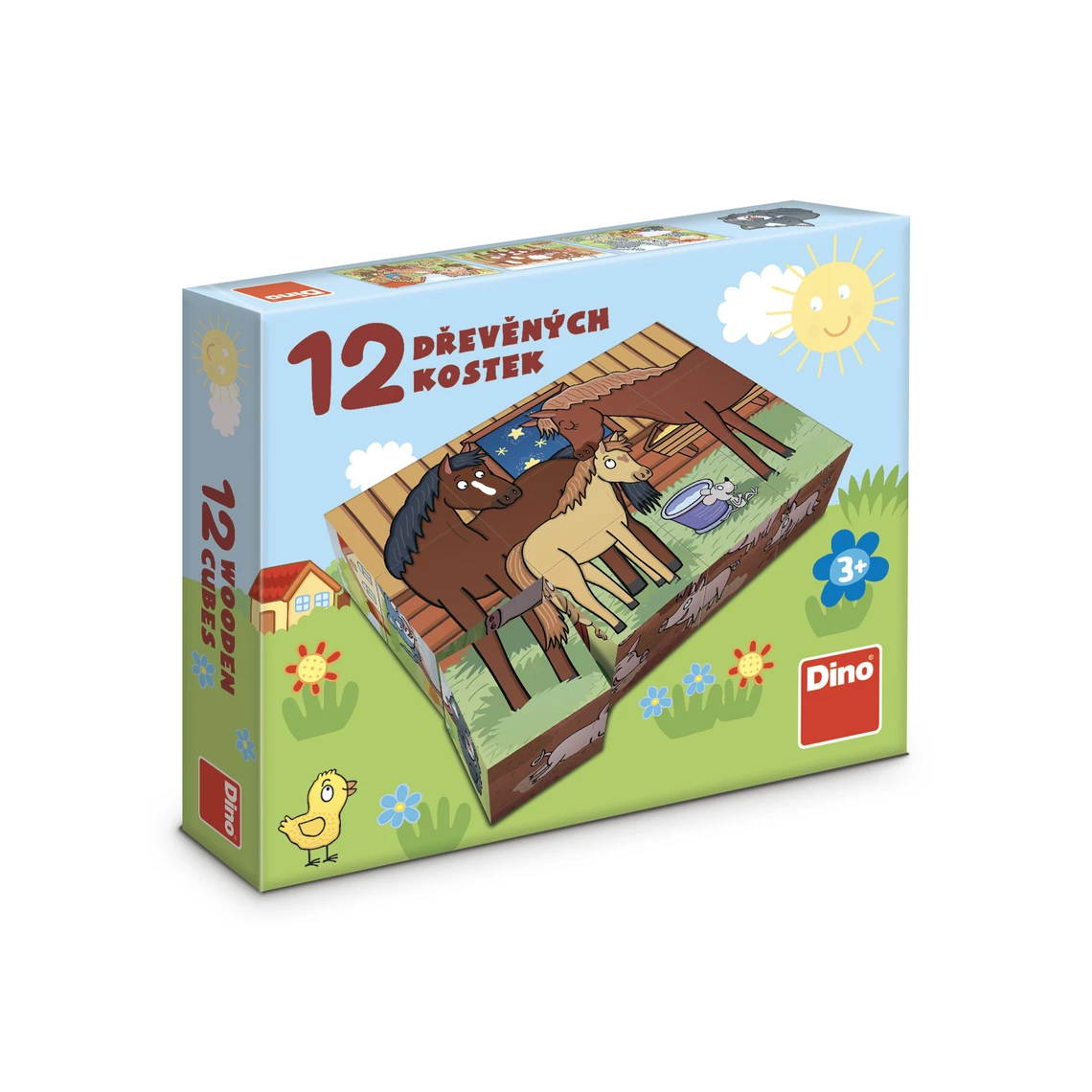 Dřevěné lic. kostky Domácí zvířátka – 12 kostek - slide 2