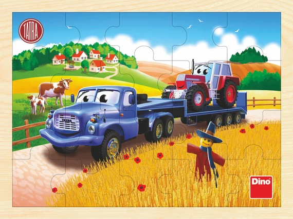 Dřevěné puzzle Tatra tahač 20 dílků - slide 1