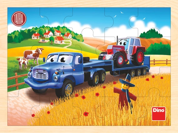 Dřevěné puzzle Tatra tahač 20 dílků - slide 1