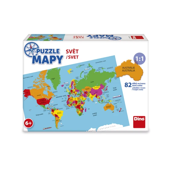 Puzzle mapy Svět 82 dílků speciál - slide 1