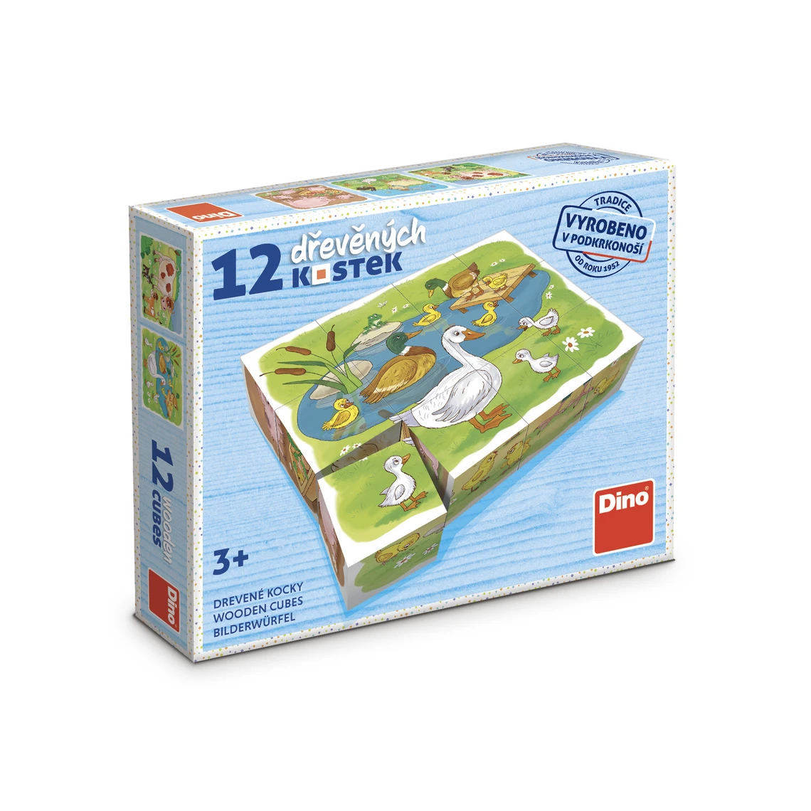 Dřevěné kostky Na farmě – 12 kostek - slide 2