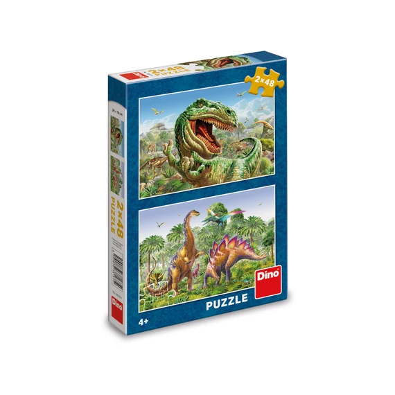 Puzzle Souboj dinosaurů 2x48 dílků - slide 2