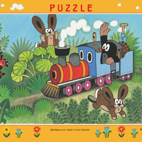 Puzzle Krtek a lokomotiva 15 dílků deskové - slide 1