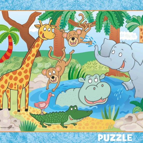 Puzzle Zvířátka v Zoo 40 dílků deskové - slide 1